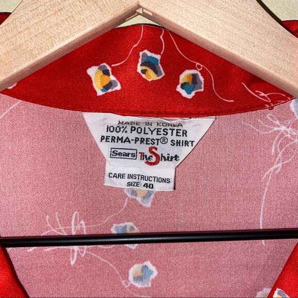 VNTG SEARS Floral long sleeve button down shirt 40 - Picture 5 of 5